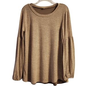 Kori America Women's Crushed Velvet Balloon Sleeve Tunic Top M